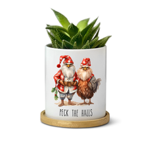 Load image into Gallery viewer, Chicken Couple Christmas-Peck the Halls