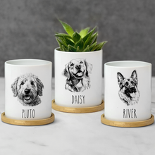 Load image into Gallery viewer, Personalized Dog Planter - Black and white