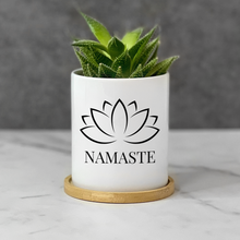 Load image into Gallery viewer, Unique Plant Lover Plant Pot for Table Decor - Namaste (FS)