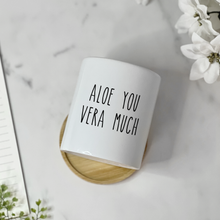 Load image into Gallery viewer, Witty, Funny, Succulent Plant Pot for Table Decor - Aloe You Very Much (FS)