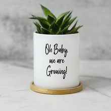 Load image into Gallery viewer, Pregnancy, Pregnancy Reveal, Baby Announcement, Baby Reveal, Grandparent Gift Plant Pot for Table Decor - Give Thanks to the Lord Planter (FS)