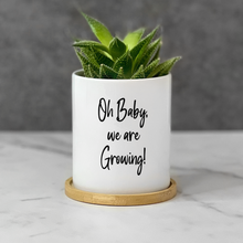Load image into Gallery viewer, Pregnancy, Pregnancy Reveal, Baby Announcement, Baby Reveal, Grandparent Gift Plant Pot for Table Decor - Give Thanks to the Lord Planter (FS)
