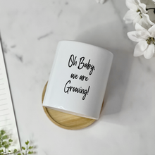 Load image into Gallery viewer, Pregnancy, Pregnancy Reveal, Baby Announcement, Baby Reveal, Grandparent Gift Plant Pot for Table Decor - Give Thanks to the Lord Planter (FS)