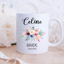 Load image into Gallery viewer, Personalized Bride Mug Floral