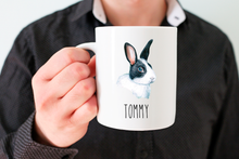 Load image into Gallery viewer, Gray Bunny Rabbit Personalized Coffee Mug