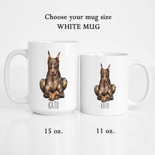 Load image into Gallery viewer, Brown Red Doberman Dog Personalized Coffee Mug