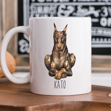 Load image into Gallery viewer, Brown Red Doberman Dog Personalized Coffee Mug