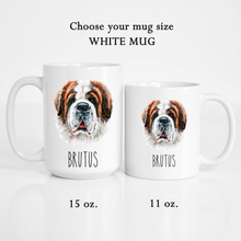 Load image into Gallery viewer, Saint Bernard Dog Face Personalized Coffee Mug