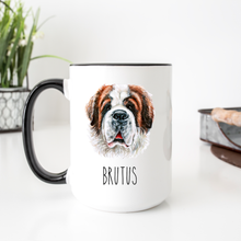 Load image into Gallery viewer, Saint Bernard Dog Face Personalized Coffee Mug