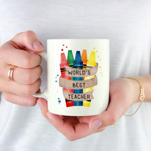 Load image into Gallery viewer, World's Best Teacher Crayon Mug