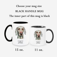 Load image into Gallery viewer, Weimaraner Dog Face Personalized Coffee Mug