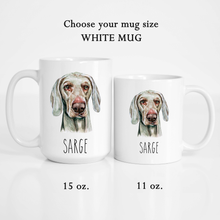 Load image into Gallery viewer, Weimaraner Dog Face Personalized Coffee Mug