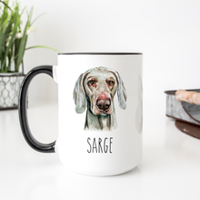 Load image into Gallery viewer, Weimaraner Dog Face Personalized Coffee Mug