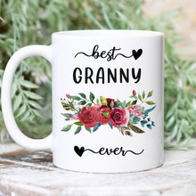 Load image into Gallery viewer, Best Granny Ever Red Floral Mug