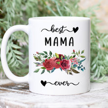 Load image into Gallery viewer, Best Mom and Grandma Ever Red Floral 11 oz. Mug