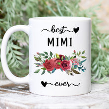 Load image into Gallery viewer, Best Mimi Ever Red Floral Mug