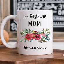 Load image into Gallery viewer, Best Mom Ever Red Floral Mug