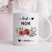 Load image into Gallery viewer, Best Mom and Grandma Ever Red Floral 11 oz. Mug