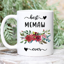 Load image into Gallery viewer, Best Memaw Ever Red Floral Mug