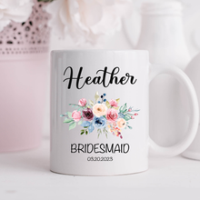 Load image into Gallery viewer, Personalized Bridesmaid Mug Floral