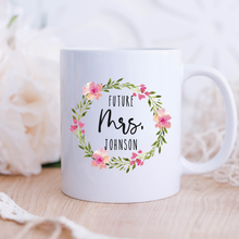 Load image into Gallery viewer, Personalized Future Mrs Mug Colorful Wreath