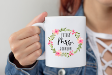Load image into Gallery viewer, Personalized Future Mrs Mug Colorful Wreath