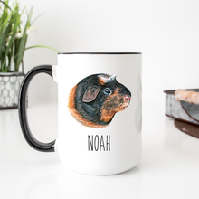 Load image into Gallery viewer, Brown and Black Guinea Pig Personalized Mug