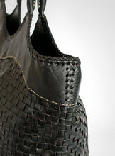 Load image into Gallery viewer, Black Large Leather Tote Bag