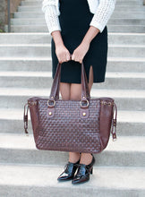 Load image into Gallery viewer, Brown Large Leather Tote Bag