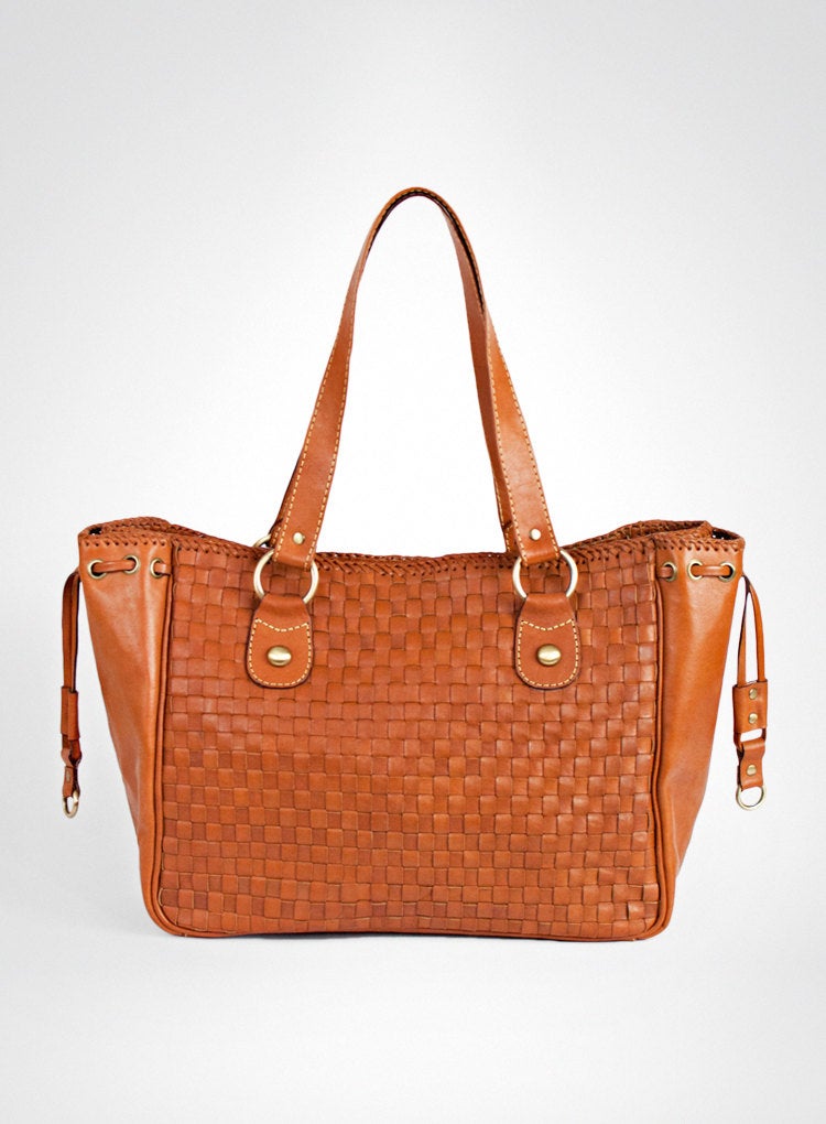 Tan Large Leather Tote Bag – Pine and Pineapple
