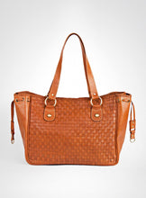 Load image into Gallery viewer, Tan Large Leather Tote Bag