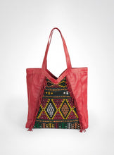 Load image into Gallery viewer, Red Leather Tote With Fringe