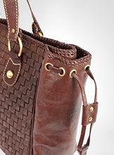 Load image into Gallery viewer, Brown Large Leather Tote Bag