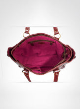 Load image into Gallery viewer, Maroon Large Leather Tote Bag