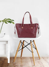 Load image into Gallery viewer, Maroon Large Leather Tote Bag