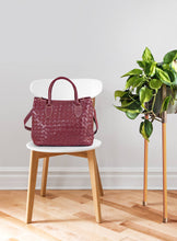 Load image into Gallery viewer, Maroon Hand Woven Leather Bag