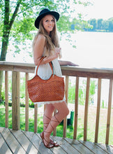 Load image into Gallery viewer, Tan Medium Size Leather Tote Bag