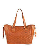 Load image into Gallery viewer, Tan Large Leather Tote Bag