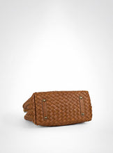 Load image into Gallery viewer, Tan Hand Woven Leather Bag Small Size