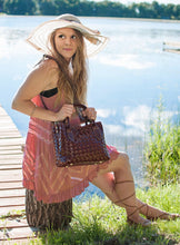 Load image into Gallery viewer, Brown Hand Woven Leather Bag Small Size