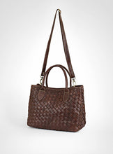 Load image into Gallery viewer, Brown Hand Woven Leather Bag Small Size