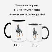 Load image into Gallery viewer, Doberman Dog Personalized Coffee Mug