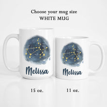 Load image into Gallery viewer, Sagittarius Personalized Name Zodiac Constellation Mug