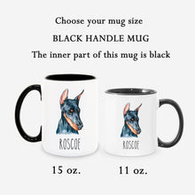 Load image into Gallery viewer, Doberman Dog Face Personalized Coffee Mug
