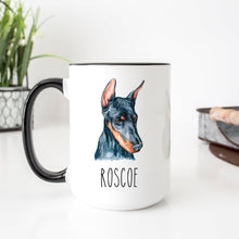 Load image into Gallery viewer, Doberman Dog Face Personalized Coffee Mug