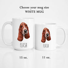Load image into Gallery viewer, Basset Hound Dog Face Personalized Coffee Mug
