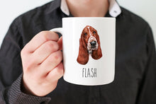 Load image into Gallery viewer, Basset Hound Dog Face Personalized Coffee Mug