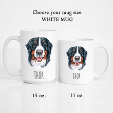 Load image into Gallery viewer, Bernese Mountain Dog Face Personalized Coffee Mug