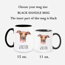 Load image into Gallery viewer, Greyhound Dog Face Personalized Coffee Mug