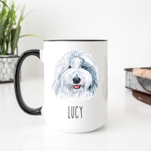 Load image into Gallery viewer, Old english sheepdog Dog Face Personalized Coffee Mug